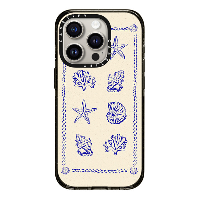 Agathe Marty x CASETiFY iPhone 15 Pro ケース ブラック インパクトケース Sea Treasures by Agathe Marty