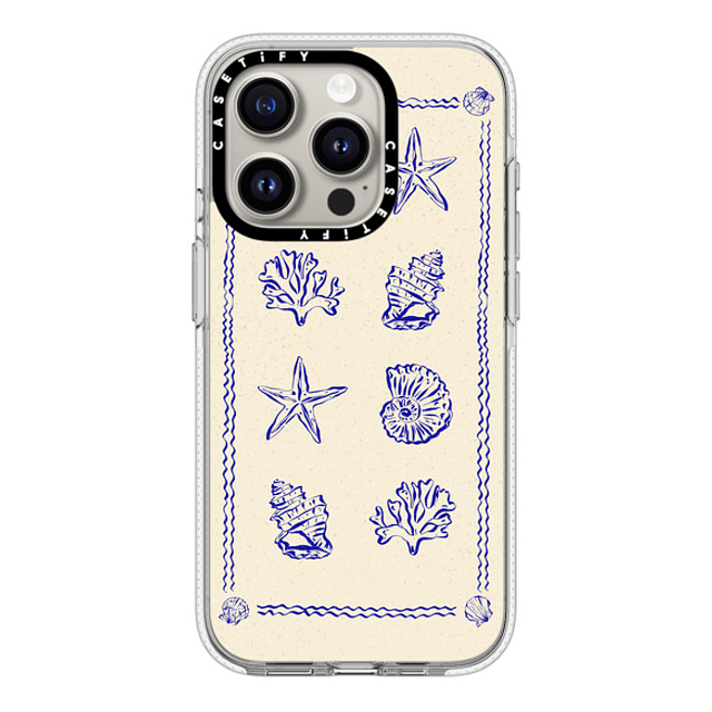 Agathe Marty x CASETiFY iPhone 15 Pro ケース クリア クリア ケース MagSafe対応 Sea Treasures by Agathe Marty