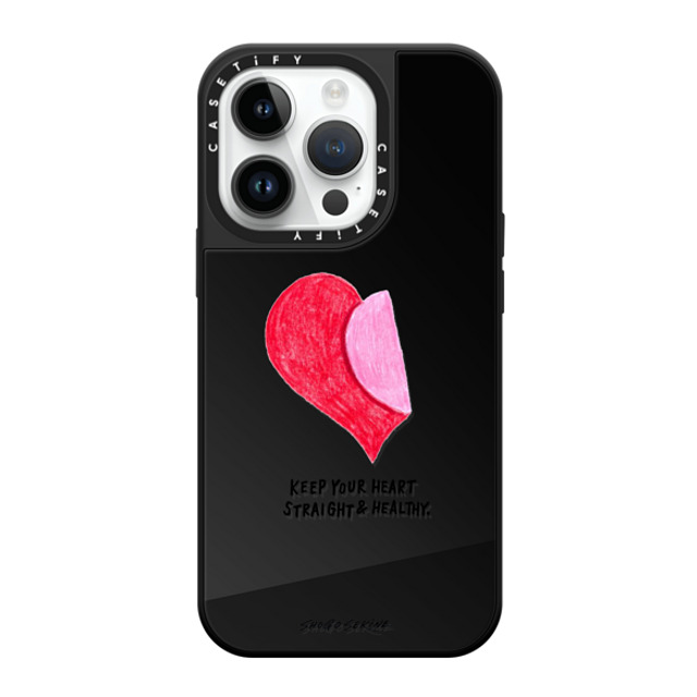Shogo Sekine x CASETiFY iPhone 14 Pro Case Black on Black ミラーケース MagSafe対応 Heart Shogo Sekine x CASETiFY iPhone 14 Pro Case Black on Black ミラーケース MagSafe対応 Heart