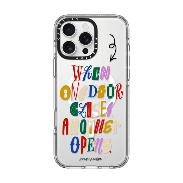 Shogo Sekine x CASETiFY iPhone 16 Pro Max ケース Quote,Typography クリア クリア ケース MagSafe対応 Door Back to School Shogo Sekine x CASETiFY iPhone 16 Pro Max ケース Quote,Typography クリア クリア ケース MagSafe対応 Door Back to School