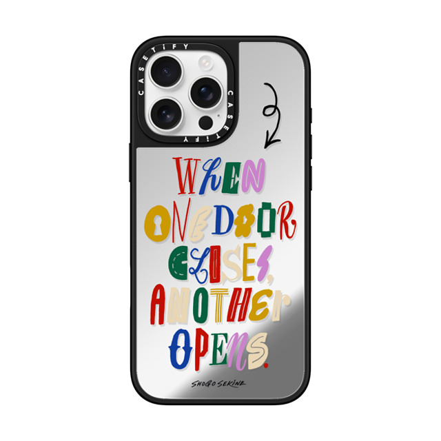 Shogo Sekine x CASETiFY iPhone 16 Pro Max ケース Quote,Typography Silver on Black ミラーケース MagSafe対応 Door Back to School Shogo Sekine x CASETiFY iPhone 16 Pro Max ケース Quote,Typography Silver on Black ミラーケース MagSafe対応 Door Back to School