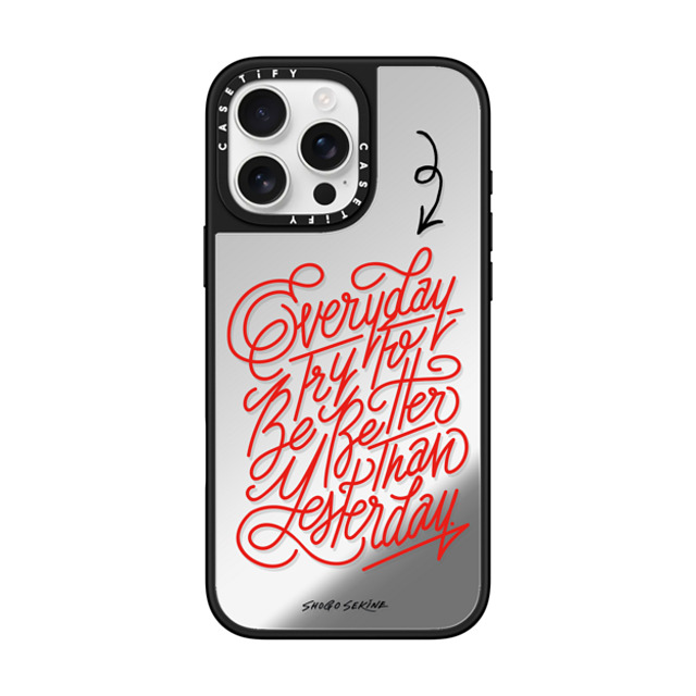 Shogo Sekine x CASETiFY iPhone 16 Pro Max ケース Quote,Typography Silver on Black ミラーケース MagSafe対応 Everyday Father's Day Shogo Sekine x CASETiFY iPhone 16 Pro Max ケース Quote,Typography Silver on Black ミラーケース MagSafe対応 Everyday Father's Day