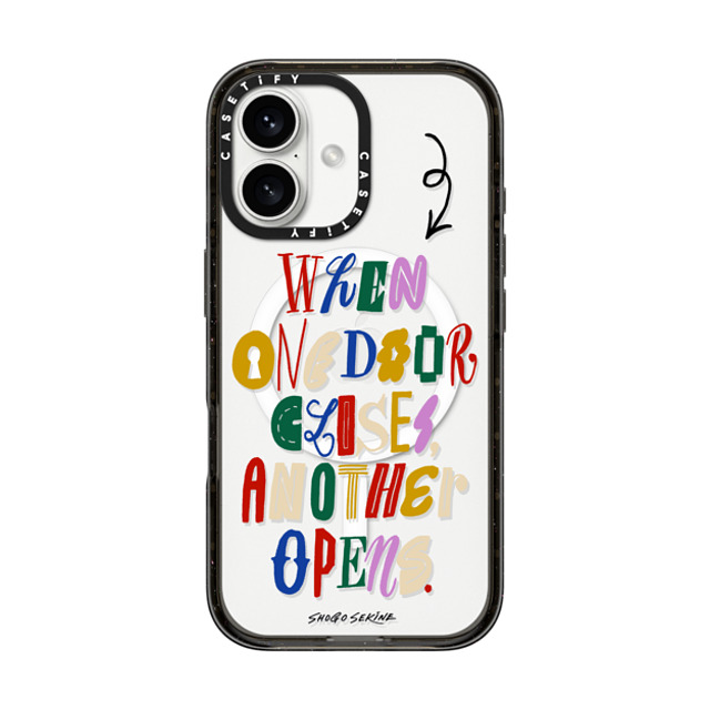 Shogo Sekine x CASETiFY iPhone 16 ケース Quote,Typography ブラック インパクトケース MagSafe対応 Door Back to School Shogo Sekine x CASETiFY iPhone 16 ケース Quote,Typography ブラック インパクトケース MagSafe対応 Door Back to School