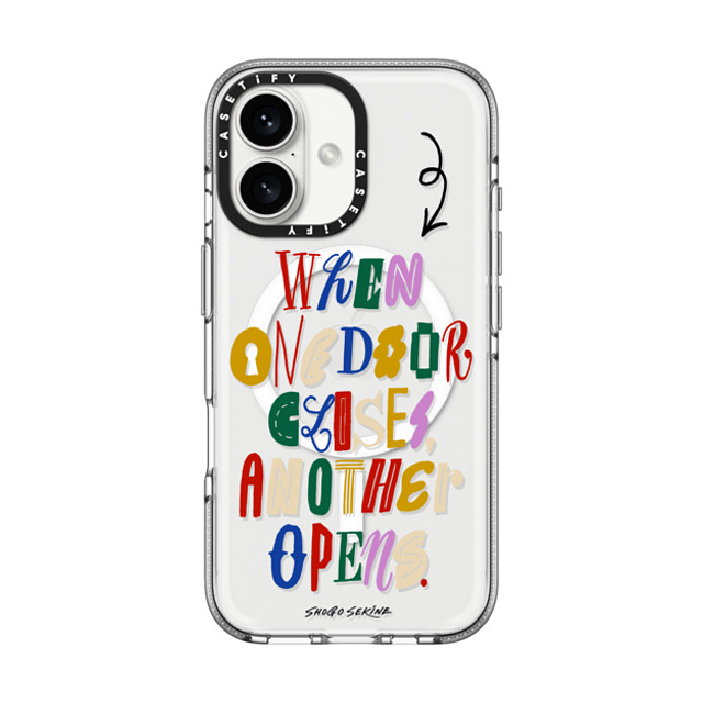 Shogo Sekine x CASETiFY iPhone 16 ケース Quote,Typography クリア クリア ケース MagSafe対応 Door Back to School Shogo Sekine x CASETiFY iPhone 16 ケース Quote,Typography クリア クリア ケース MagSafe対応 Door Back to School