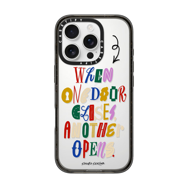 Shogo Sekine x CASETiFY iPhone 16 Pro ケース Quote,Typography ブラック インパクトケース Door Back to School Shogo Sekine x CASETiFY iPhone 16 Pro ケース Quote,Typography ブラック インパクトケース Door Back to School