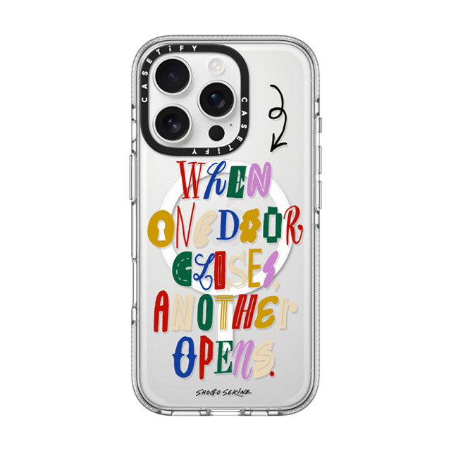 Shogo Sekine x CASETiFY iPhone 16 Pro ケース Quote,Typography クリア クリア ケース MagSafe対応 Door Back to School Shogo Sekine x CASETiFY iPhone 16 Pro ケース Quote,Typography クリア クリア ケース MagSafe対応 Door Back to School