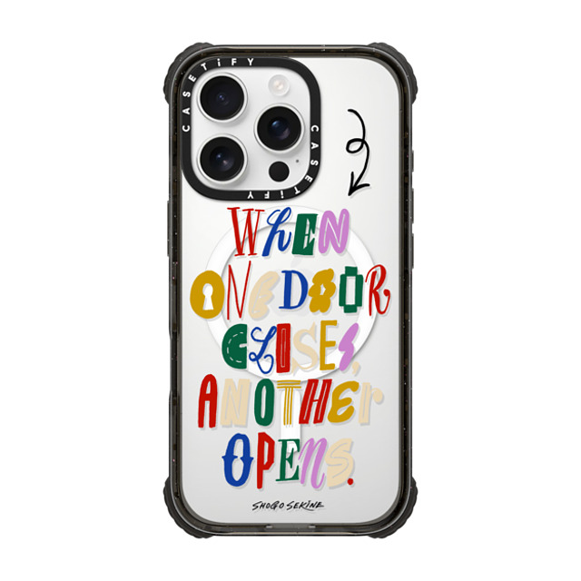 Shogo Sekine x CASETiFY iPhone 16 Pro ケース Quote,Typography ブラック ウルトラ インパクトケース MagSafe 対応 Door Back to School Shogo Sekine x CASETiFY iPhone 16 Pro ケース Quote,Typography ブラック ウルトラ インパクトケース MagSafe 対応 Door Back to School