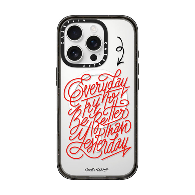 Shogo Sekine x CASETiFY iPhone 16 Pro ケース Quote,Typography ブラック インパクトケース MagSafe対応 Everyday Father's Day Shogo Sekine x CASETiFY iPhone 16 Pro ケース Quote,Typography ブラック インパクトケース MagSafe対応 Everyday Father's Day