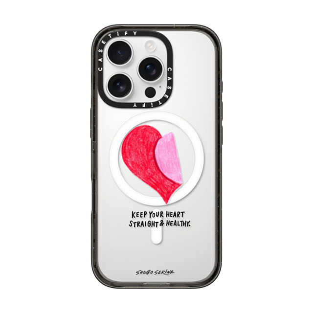 Shogo Sekine x CASETiFY iPhone 16 Pro ケース Quote,Love ブラック インパクトケース MagSafe対応 Heart Back to School Shogo Sekine x CASETiFY iPhone 16 Pro ケース Quote,Love ブラック インパクトケース MagSafe対応 Heart Back to School