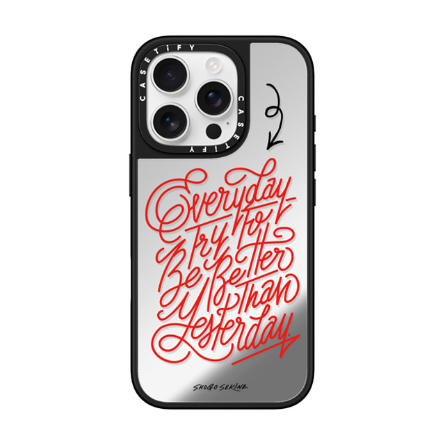 Shogo Sekine x CASETiFY iPhone 16 Pro ケース Quote,Typography Silver on Black ミラーケース MagSafe対応 Everyday Father's Day Shogo Sekine x CASETiFY iPhone 16 Pro ケース Quote,Typography Silver on Black ミラーケース MagSafe対応 Everyday Father's Day