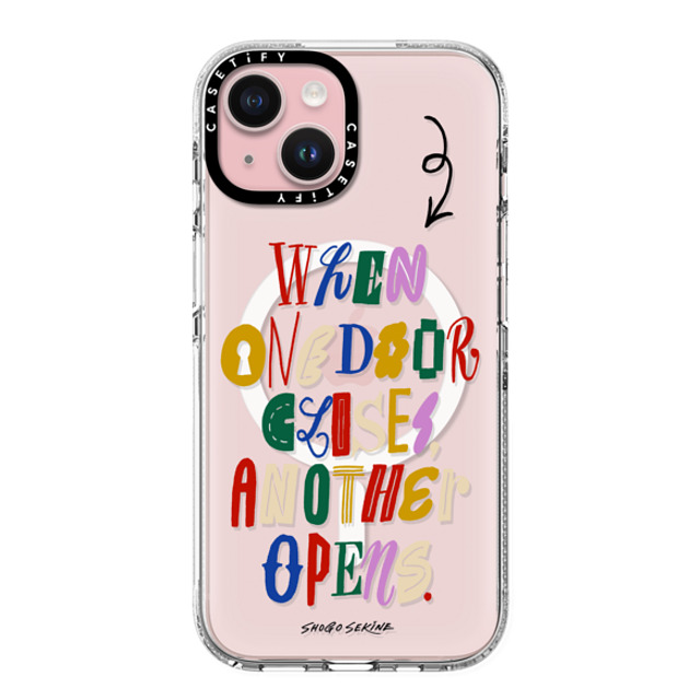 Shogo Sekine x CASETiFY iPhone 15 ケース Quote,Typography クリア クリア ケース MagSafe対応 Door Back to School Shogo Sekine x CASETiFY iPhone 15 ケース Quote,Typography クリア クリア ケース MagSafe対応 Door Back to School