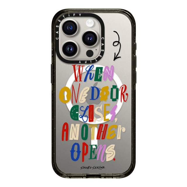 Shogo Sekine x CASETiFY iPhone 15 Pro ケース Quote,Typography ブラック インパクトケース MagSafe対応 Door Back to School Shogo Sekine x CASETiFY iPhone 15 Pro ケース Quote,Typography ブラック インパクトケース MagSafe対応 Door Back to School