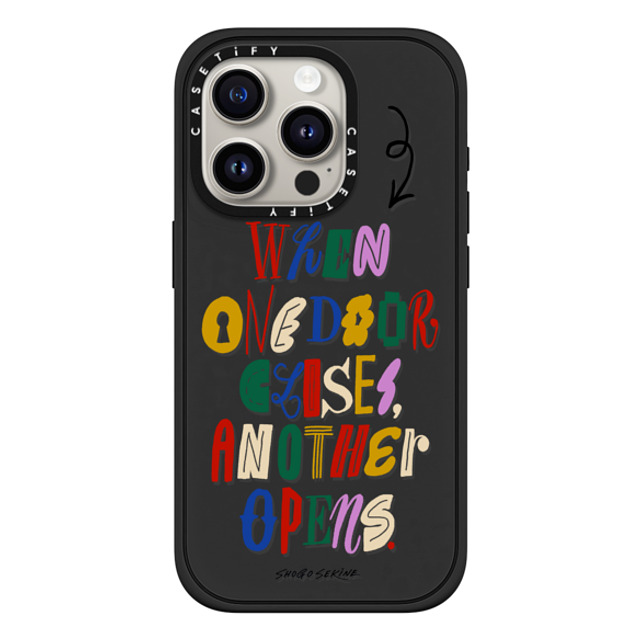Shogo Sekine x CASETiFY iPhone 15 Pro ケース Quote,Typography マットブラック インパクトケース MagSafe対応 Door Back to School Shogo Sekine x CASETiFY iPhone 15 Pro ケース Quote,Typography マットブラック インパクトケース MagSafe対応 Door Back to School