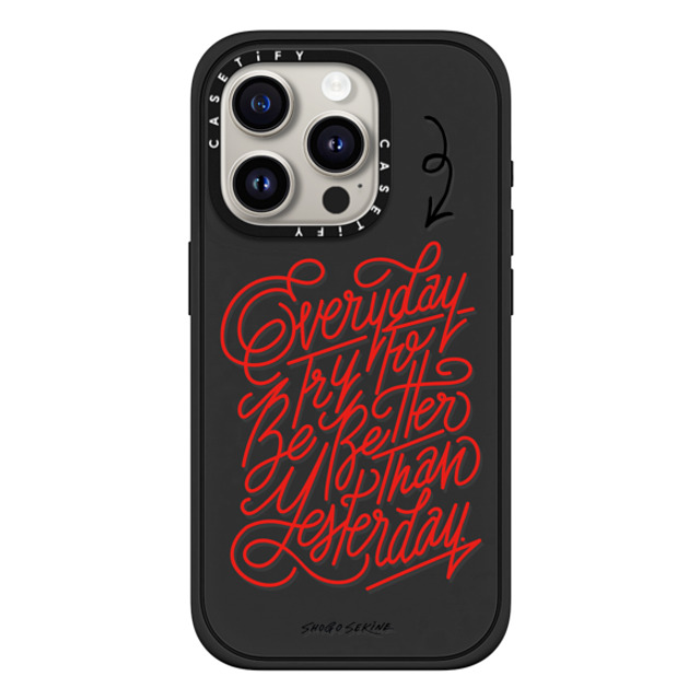 Shogo Sekine x CASETiFY iPhone 15 Pro ケース Quote,Typography マットブラック インパクトケース MagSafe対応 Everyday Father's Day Shogo Sekine x CASETiFY iPhone 15 Pro ケース Quote,Typography マットブラック インパクトケース MagSafe対応 Everyday Father's Day