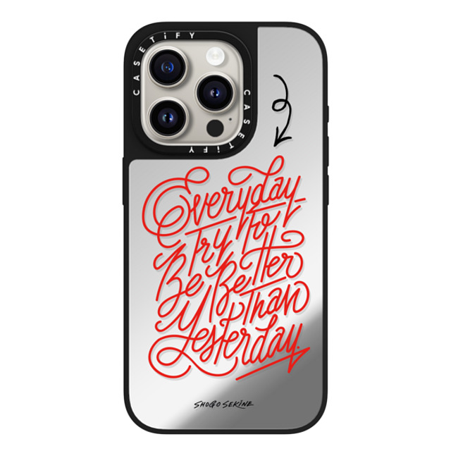Shogo Sekine x CASETiFY iPhone 15 Pro Case Silver on Black ミラーケース MagSafe対応 Everyday Shogo Sekine x CASETiFY iPhone 15 Pro Case Silver on Black ミラーケース MagSafe対応 Everyday