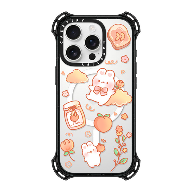 Creampuffs x CASETiFY iPhone 16 Pro Case Black バウンスケース Peach Puffie ny Creampuffs Creampuffs x CASETiFY iPhone 16 Pro Case Black バウンスケース Peach Puffie ny Creampuffs