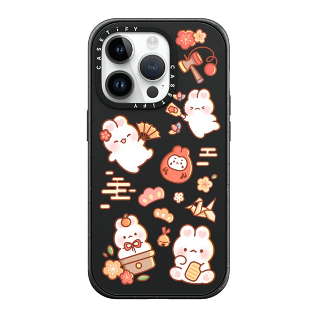 Creampuffs x CASETiFY iPhone 14 Pro ケース マットブラック インパクトケース MagSafe対応 New Year Festive By Creampuffs