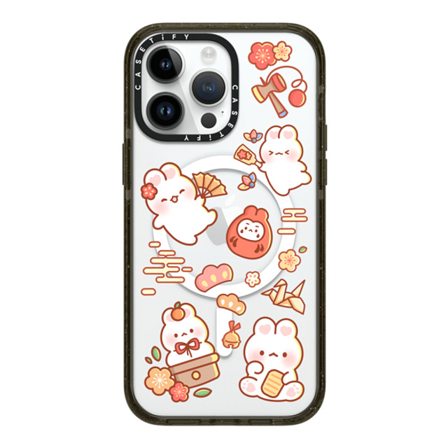 Creampuffs x CASETiFY iPhone 14 Pro Max ケース ブラック インパクトケース MagSafe対応 New Year Festive By Creampuffs