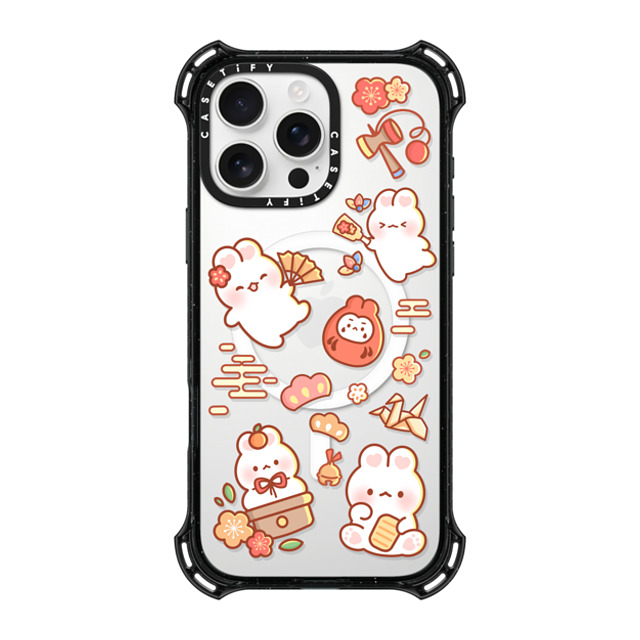 Creampuffs x CASETiFY iPhone 16 Pro Max ケース ブラック バウンスケース New Year Festive By Creampuffs