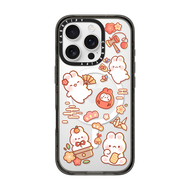 Creampuffs x CASETiFY iPhone 16 Pro ケース ブラック インパクトケース MagSafe対応 New Year Festive By Creampuffs