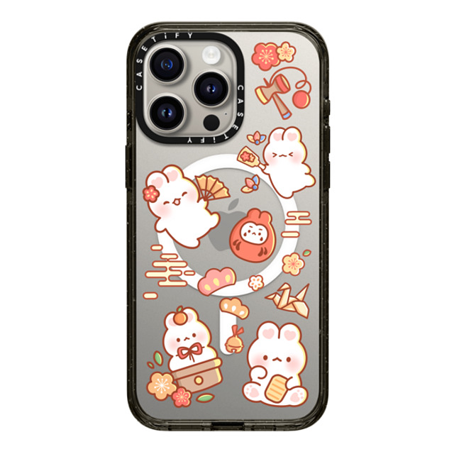 Creampuffs x CASETiFY iPhone 15 Pro Max ケース ブラック インパクトケース MagSafe対応 New Year Festive By Creampuffs