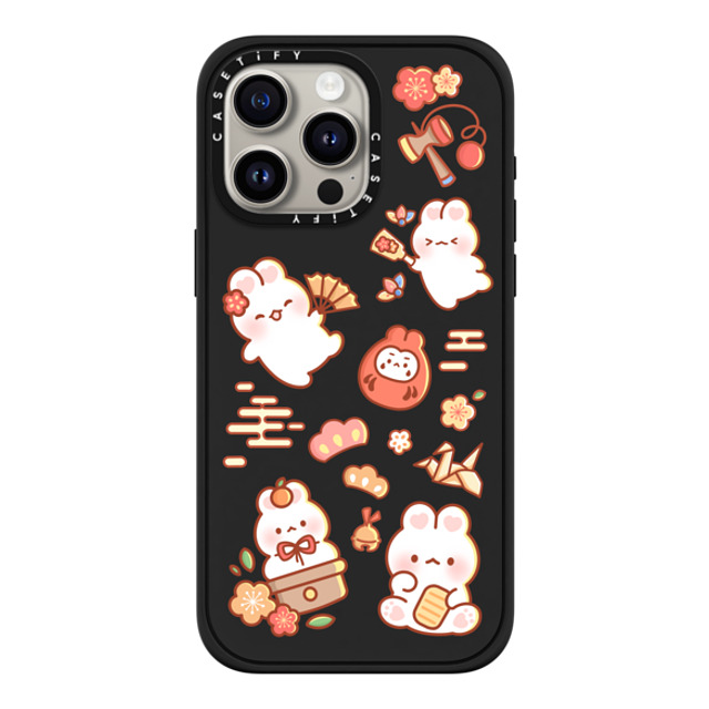 Creampuffs x CASETiFY iPhone 15 Pro Max ケース マットブラック インパクトケース MagSafe対応 New Year Festive By Creampuffs