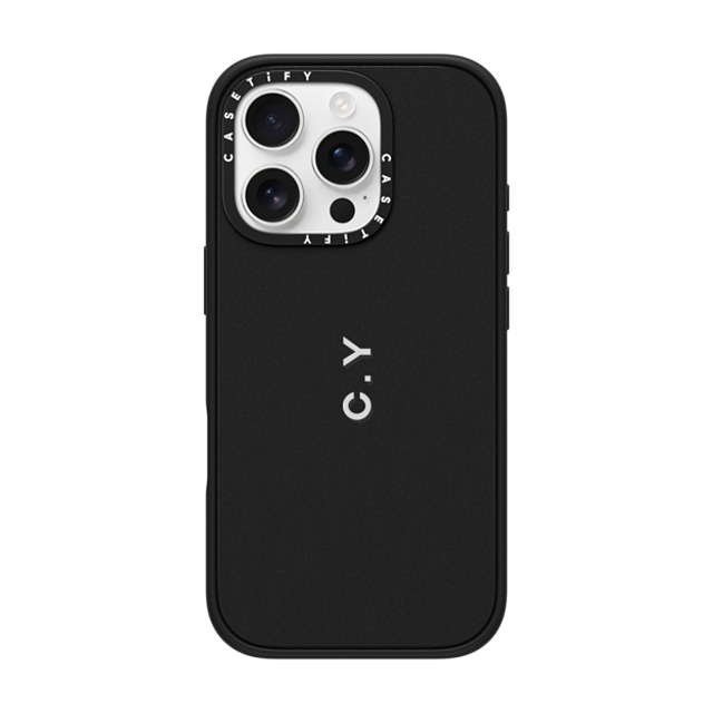 CASETiFY iPhone 16 Pro ケース マットブラック インパクトケース MagSafe対応 Custom Case - c. y