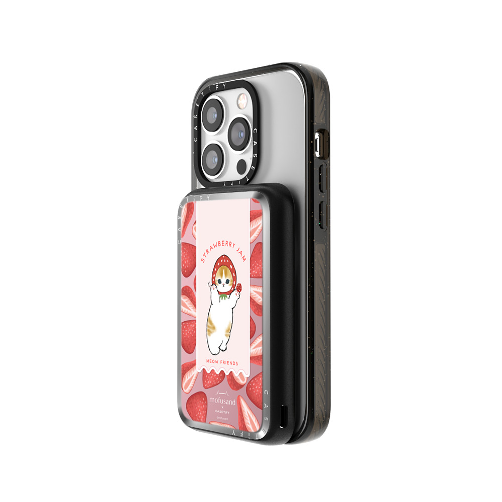 Mofusand x CASETiFY モバイルバッテリー シルバー ミラー モバイルバッテリー MagSafe対応 Let's Jam Together PowerThru Power Bank