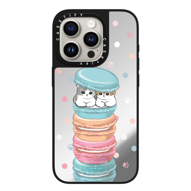 Mofusand x CASETiFY iPhone 15 Pro Case Silver on Black ミラーケース MagSafe対応 Chef's Special Mofusand x CASETiFY iPhone 15 Pro Case Silver on Black ミラーケース MagSafe対応 Chef's Special