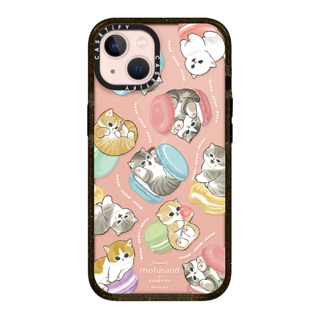 Mofusand x CASETiFY iPhone 13 ケース ブラック インパクトケース Do nothing or Macaroon