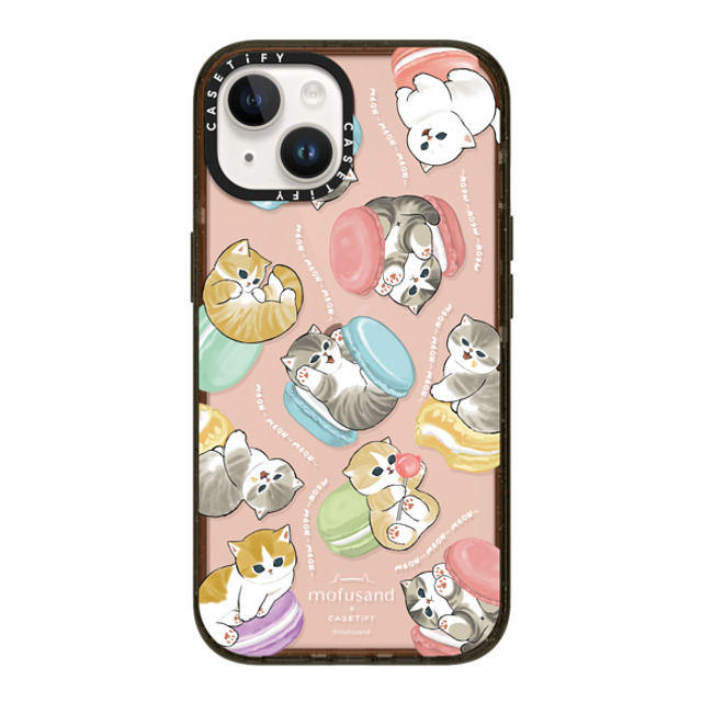 Mofusand x CASETiFY iPhone 14 ケース ブラック インパクトケース Do nothing or Macaroon