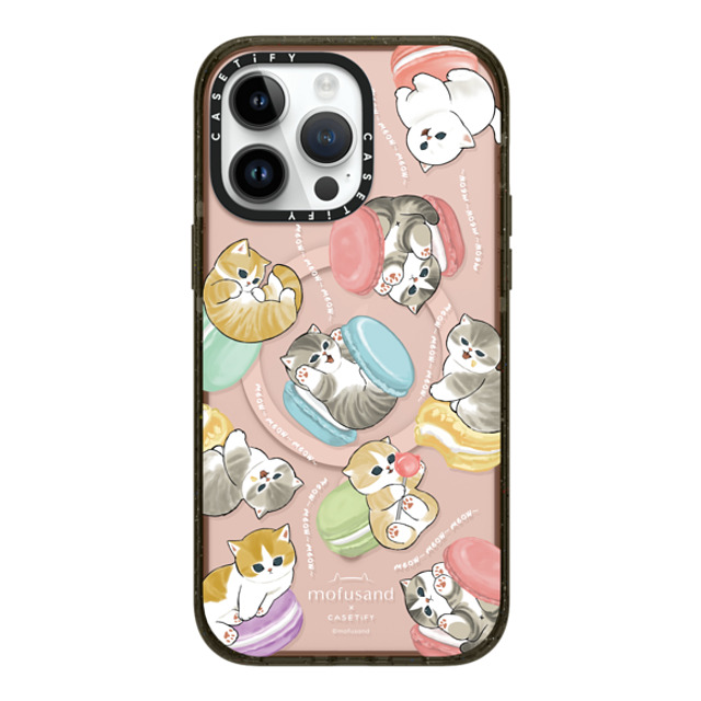 Mofusand x CASETiFY iPhone 14 Pro Max ケース ブラック インパクトケース MagSafe対応 Do nothing or Macaroon