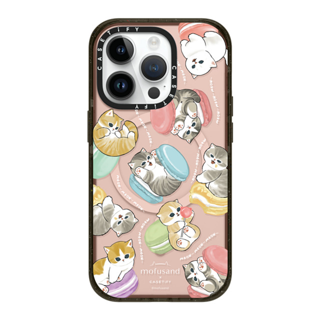 Mofusand x CASETiFY iPhone 14 Pro ケース ブラック インパクトケース MagSafe対応 Do nothing or Macaroon