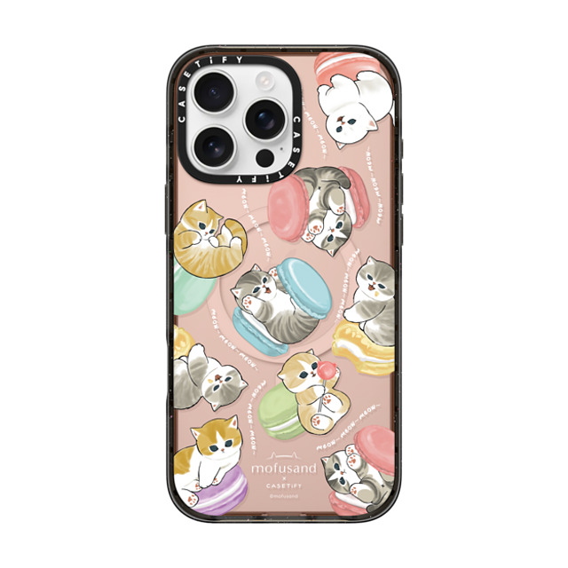 Mofusand x CASETiFY iPhone 16 Pro Max ケース ブラック インパクトケース MagSafe対応 Do nothing or Macaroon