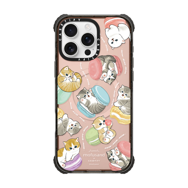 Mofusand x CASETiFY iPhone 16 Pro Max ケース ブラック ウルトラ インパクトケース MagSafe 対応 Do nothing or Macaroon