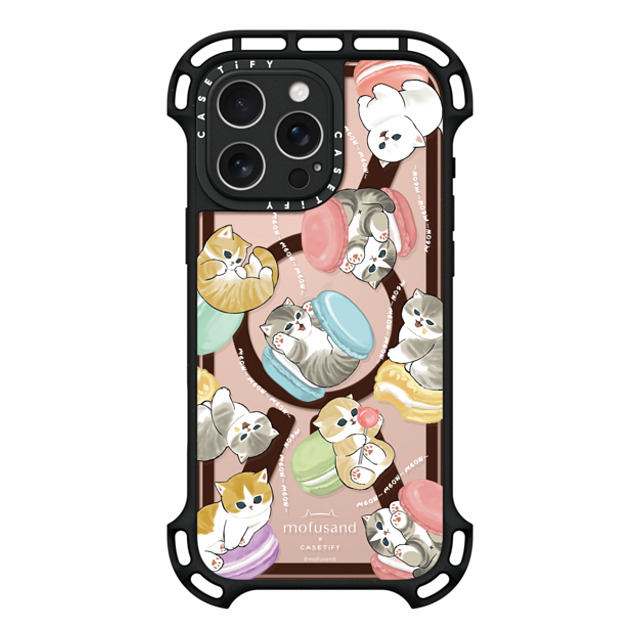 Mofusand x CASETiFY iPhone 16 Pro Max ケース ブラック ウルトラ バウンスケース MagSafe対応 Do nothing or Macaroon