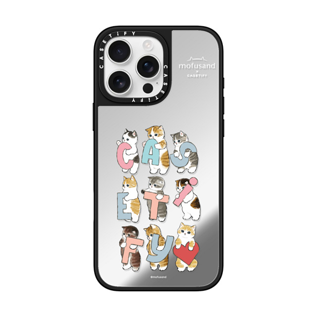 Mofusand x CASETiFY iPhone 16 Pro Max ケース Silver on Black ミラーケース MagSafe対応 Cats-tify