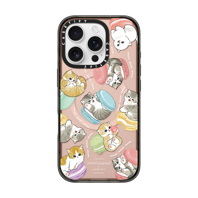 Mofusand x CASETiFY iPhone 16 Pro ケース ブラック インパクトケース MagSafe対応 Do nothing or Macaroon