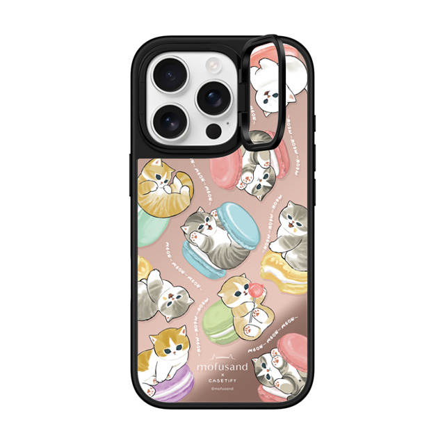 Mofusand x CASETiFY iPhone 16 Pro Case Silver on Black ミラー リングスタンドケース MagSafe対応 Do nothing or Macaroon Mofusand x CASETiFY iPhone 16 Pro Case Silver on Black ミラー リングスタンドケース MagSafe対応 Do nothing or Macaroon