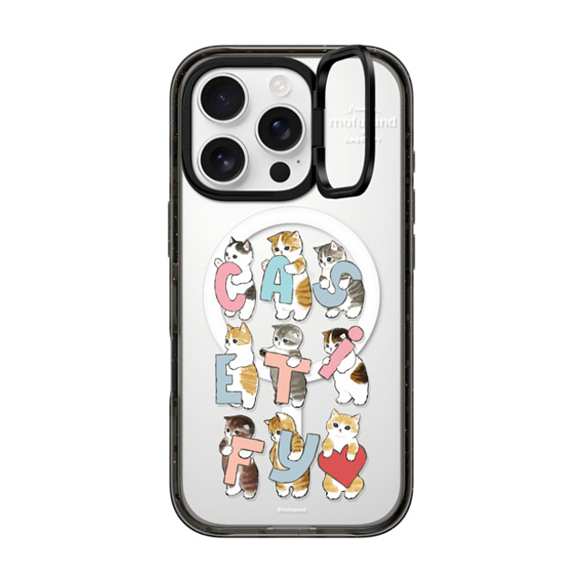 Mofusand x CASETiFY iPhone 16 Pro ケース ブラック インパクトリングスタンドケース MagSafe対応 Cats-tify