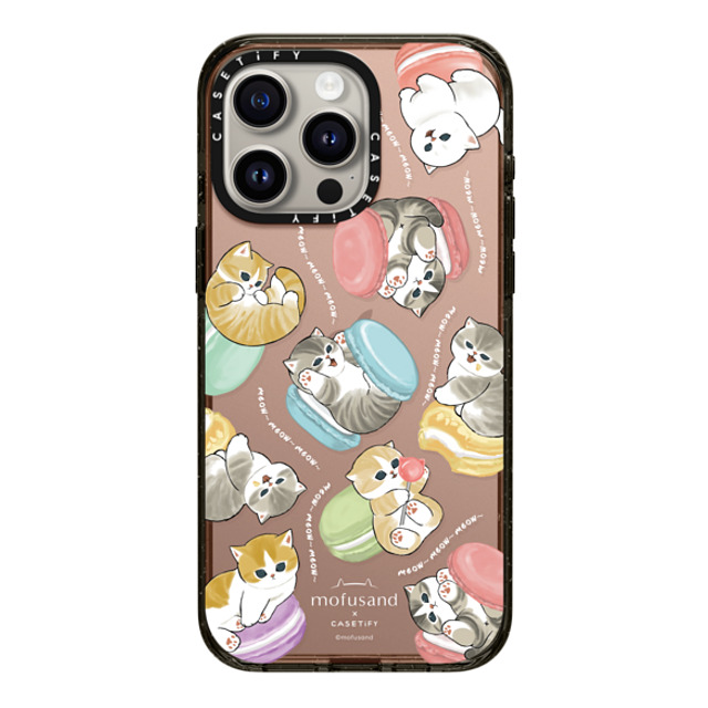 Mofusand x CASETiFY iPhone 15 Pro Max ケース ブラック インパクトケース Do nothing or Macaroon