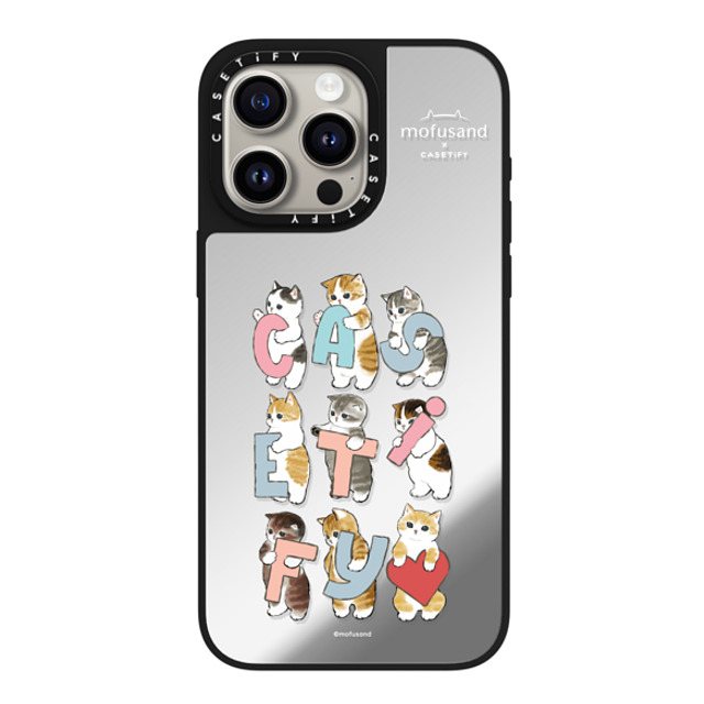 Mofusand x CASETiFY iPhone 15 Pro Max ケース Silver on Black ミラーケース MagSafe対応 Cats-tify