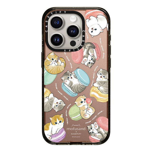 Mofusand x CASETiFY iPhone 15 Pro ケース ブラック インパクトケース Do nothing or Macaroon