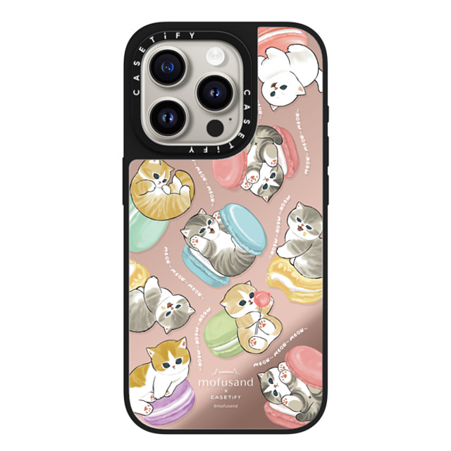 Mofusand x CASETiFY iPhone 15 Pro Case Silver on Black ミラーケース MagSafe対応 Do nothing or Macaroon Mofusand x CASETiFY iPhone 15 Pro Case Silver on Black ミラーケース MagSafe対応 Do nothing or Macaroon