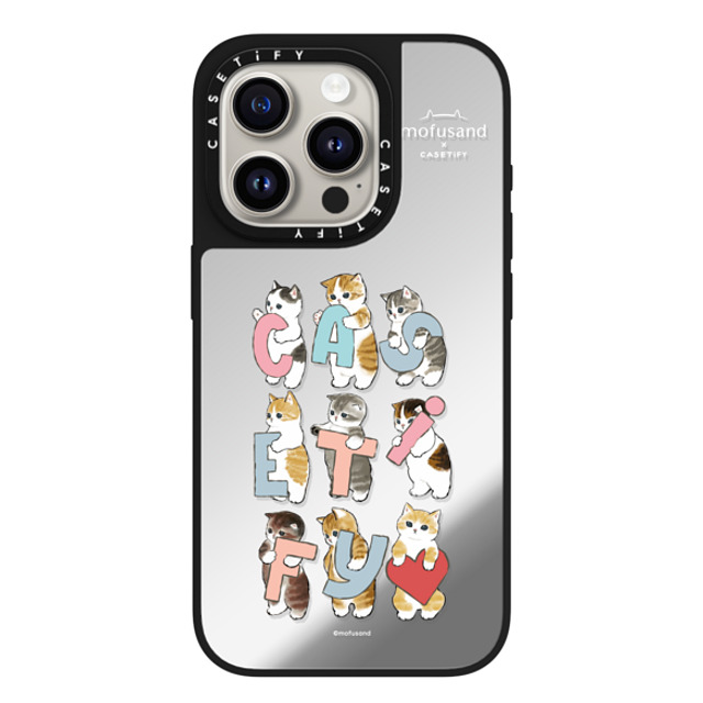 Mofusand x CASETiFY iPhone 15 Pro Case Silver on Black ミラーケース MagSafe対応 Cats-tify Mofusand x CASETiFY iPhone 15 Pro Case Silver on Black ミラーケース MagSafe対応 Cats-tify