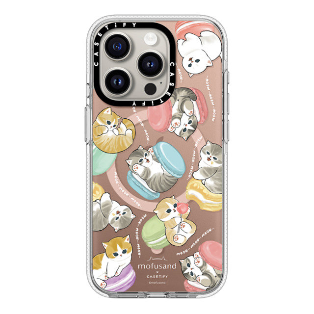 Mofusand x CASETiFY iPhone 15 Pro ケース クリア クリア ケース MagSafe対応 Do nothing or Macaroon