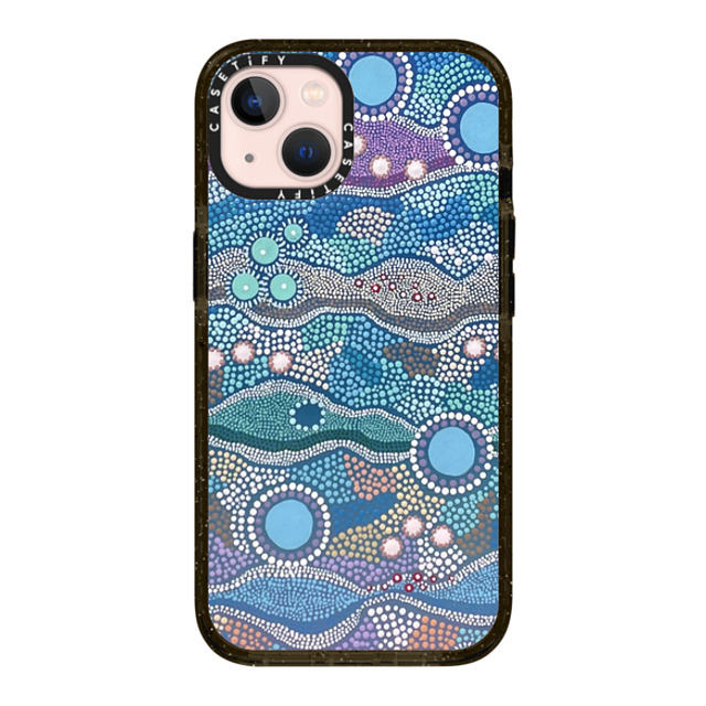 Krubi Creative x CASETiFY iPhone 13 ケース ブラック インパクトケース Wattamolla - Aboriginal Art