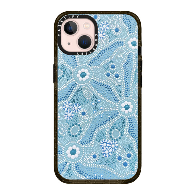 Krubi Creative x CASETiFY iPhone 13 ケース ブラック インパクトケース Nadyung (Water) - Aboriginal Art