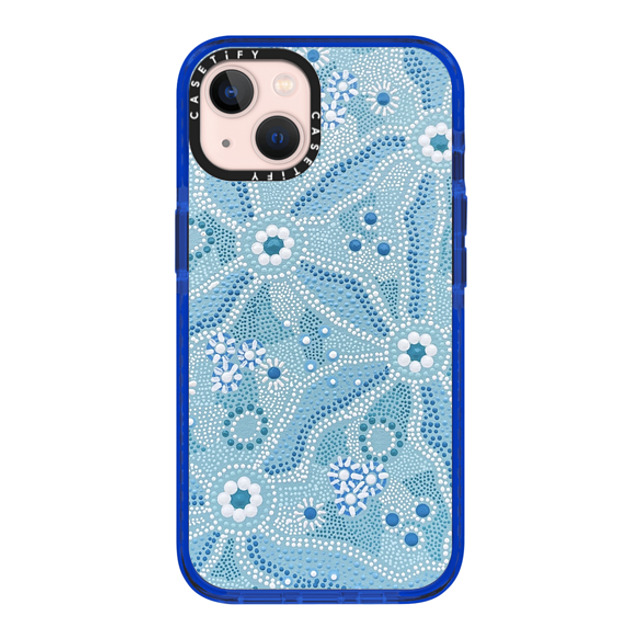 Krubi Creative x CASETiFY iPhone 13 ケース Nature,Fine Art ブルー インパクトケース MagSafe対応 Nadyung (Water) - Aboriginal Art Father's Day Krubi Creative x CASETiFY iPhone 13 ケース Nature,Fine Art ブルー インパクトケース MagSafe対応 Nadyung (Water) - Aboriginal Art Father's Day
