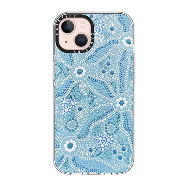 Krubi Creative x CASETiFY iPhone 13 ケース クリア クリア ケース MagSafe対応 Nadyung (Water) - Aboriginal Art